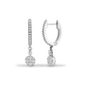 18ct White 0.50ct Diamond Earrings Daisy Drop Hoops