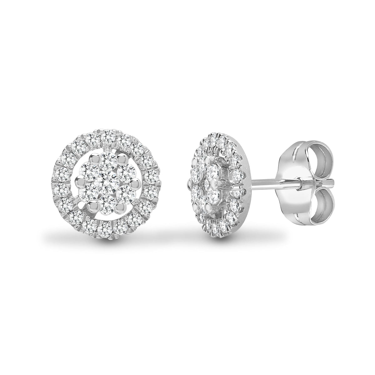 0.65ct Diamond Cluster Earrings
