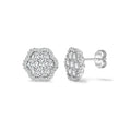 18ct White 1.26ct Diamond Cluster Earrings Flower Halo Studs