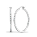 18ct White 0.31ct Diamond Pave Full Set Hoop Earrings