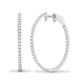 18ct White 0.90ct Diamond Claw Full Set Hoop Earrings