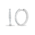 18ct White 0.67ct Diamond Channel Half Set Hoop Earrings