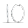 18ct White 0.90ct Diamond Channel Half Set Hoop Earrings