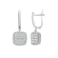 1.10ct Cushion Diamond Drop Earrings White Gold
