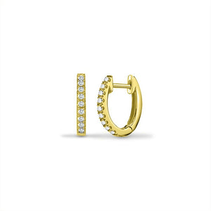18ct Yellow 0.14ct Diamond Oval Huggie Earring