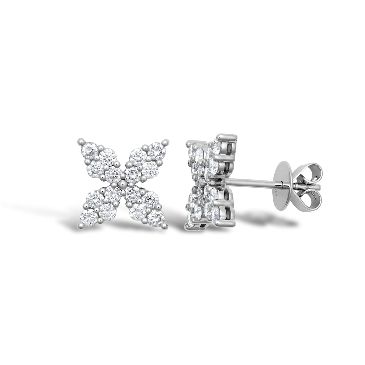 0.75ct Flower Petal Diamond Earrings