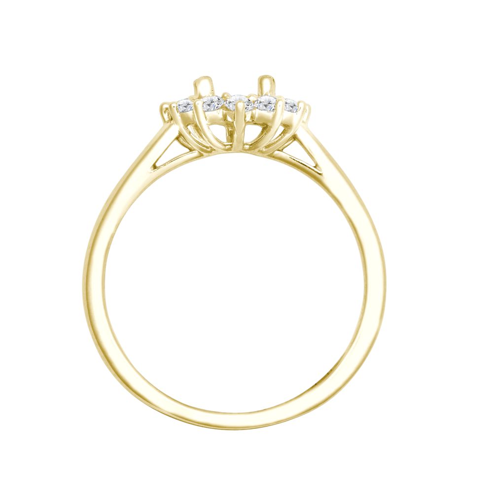 18ct Yellow Gold 0.35ct Diamond Claw-set Cluster Halo Oval Ring  - Holds 7x5mm