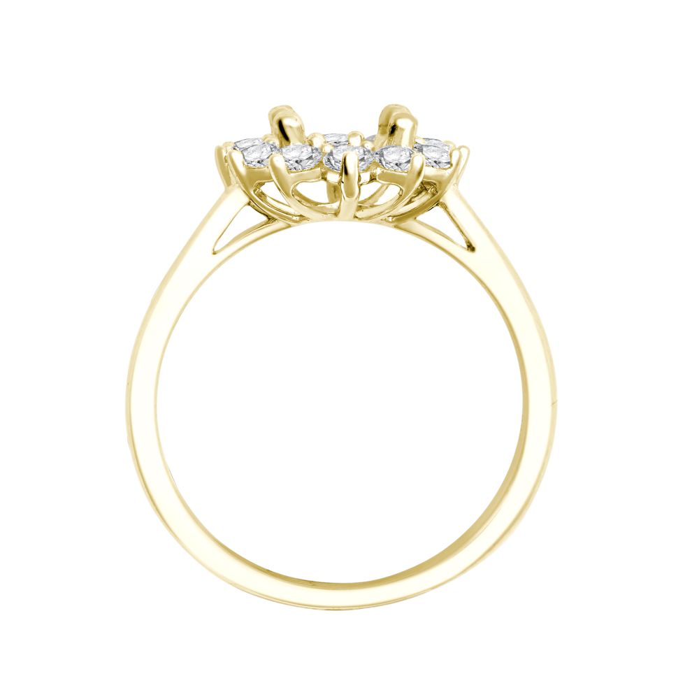 18ct Yellow Gold 0.35ct Diamond Claw-set Cluster Halo Oval Ring  - Holds 8x6mm