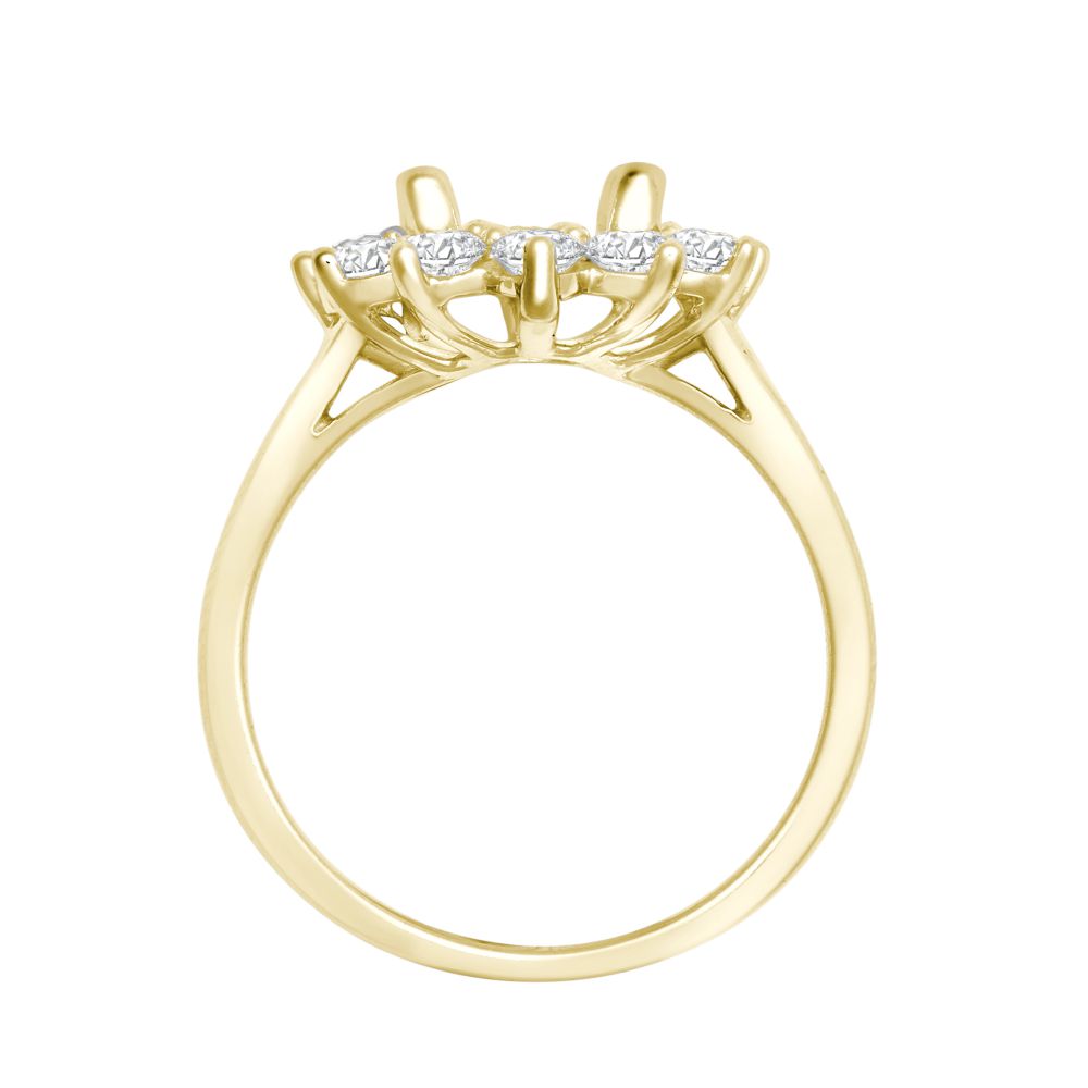 18ct Yellow Gold 0.35ct Diamond Claw-set Cluster Halo Oval Ring  - Holds 9x7mm