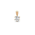 Pendentif solitaire en or jaune 18 carats serti d'un diamant de 50 points à 6 griffes