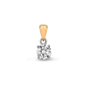 18ct Yellow Gold 35pts Claw set Pendant