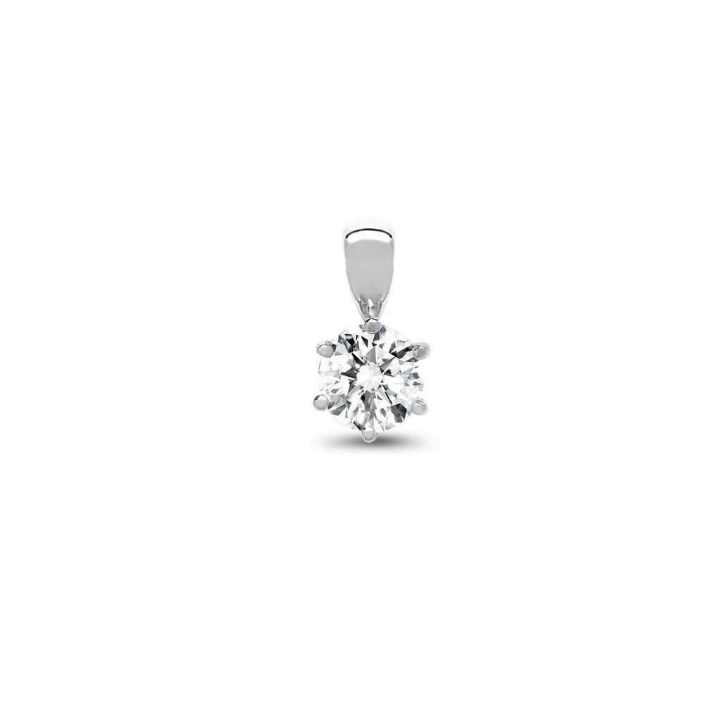 Solitäranhänger aus 18-karätigem Weißgold mit 0,50 ct Diamanten in 6-Krappen-Fassung