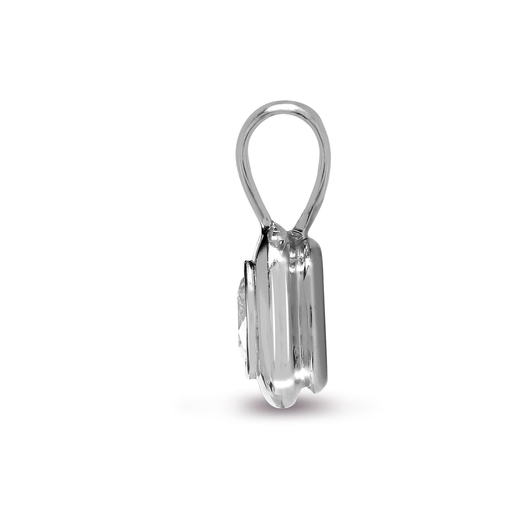 18ct White Gold 0.15ct Rub over Pendant