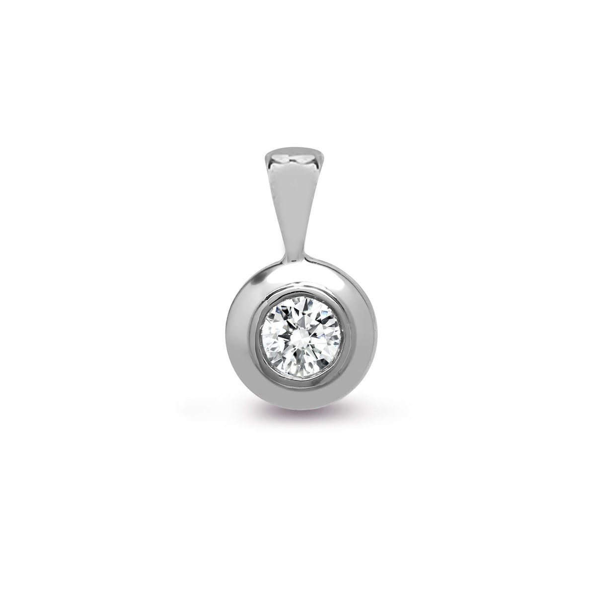 Pendentif en or blanc 18 carats, plaqué or 0,15 carat