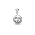 18ct White Gold 0.25ct Rub over Pendant