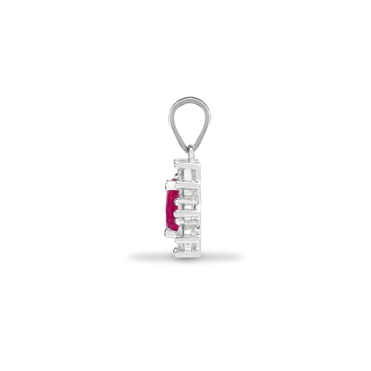 Pendentif en or blanc 18 carats serti de diamants et de rubis