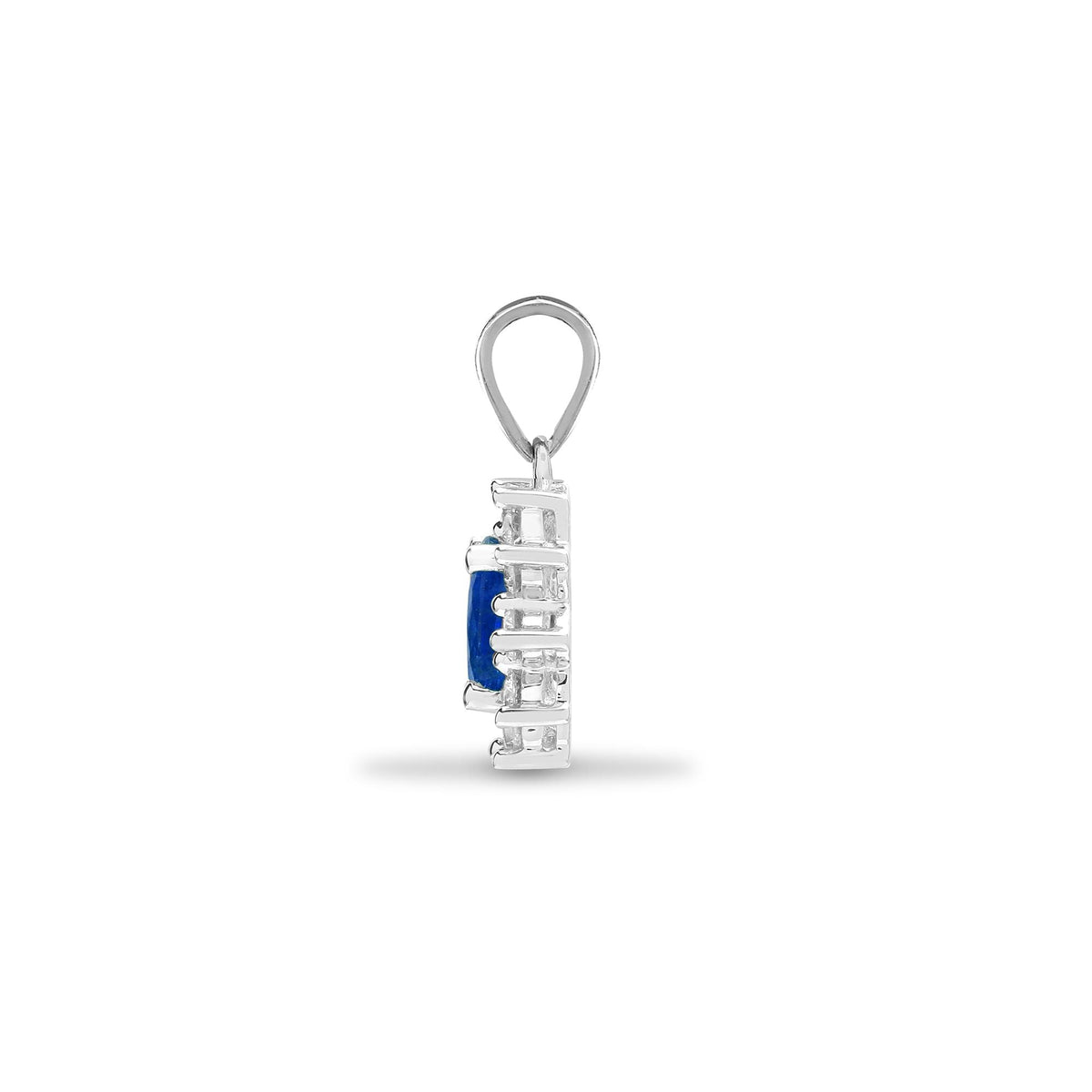 Pendentif en or blanc 18 carats, diamants et saphirs