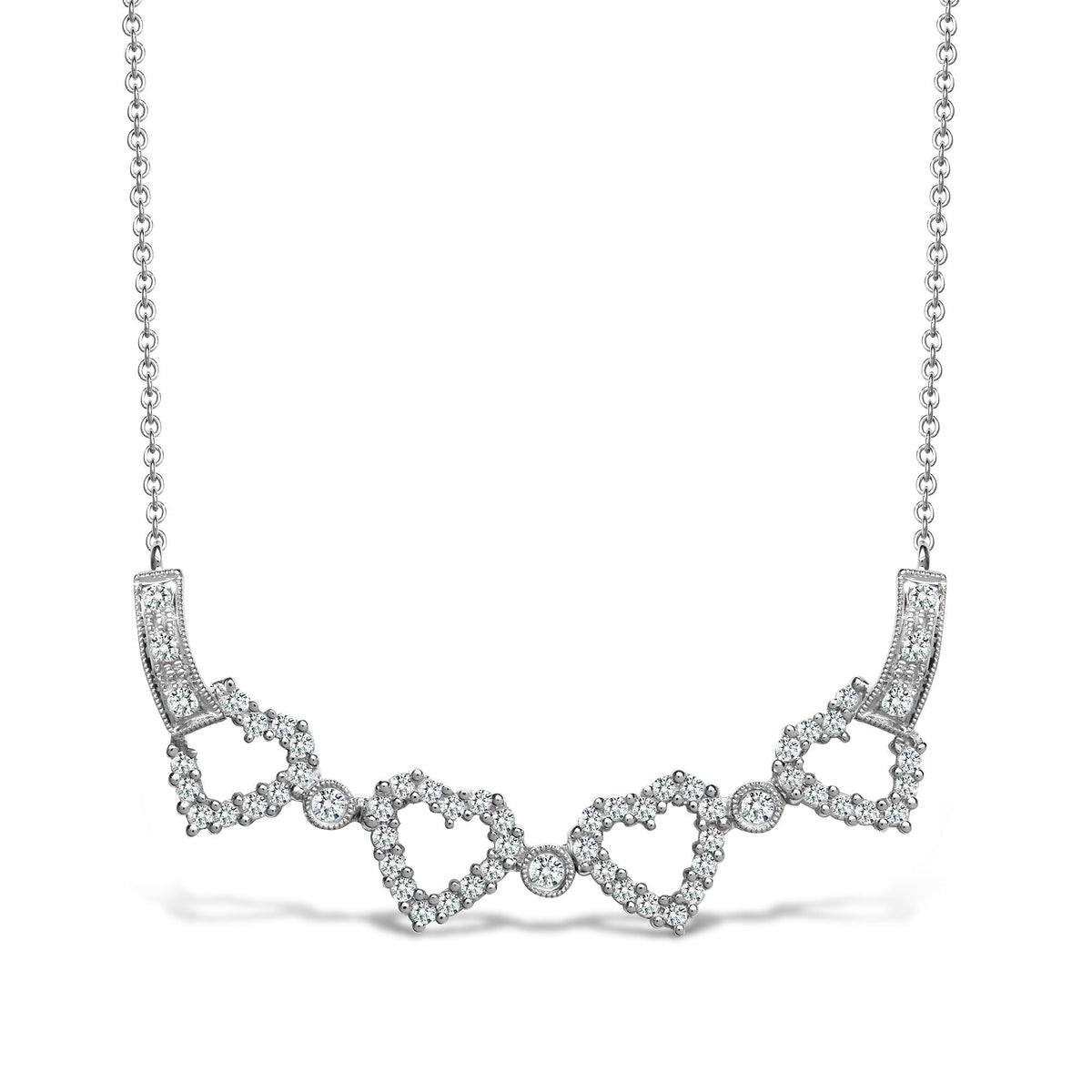 18ct White gold 0.45ct diamond Necklace 2 in 1 Flower Pendant & Chain