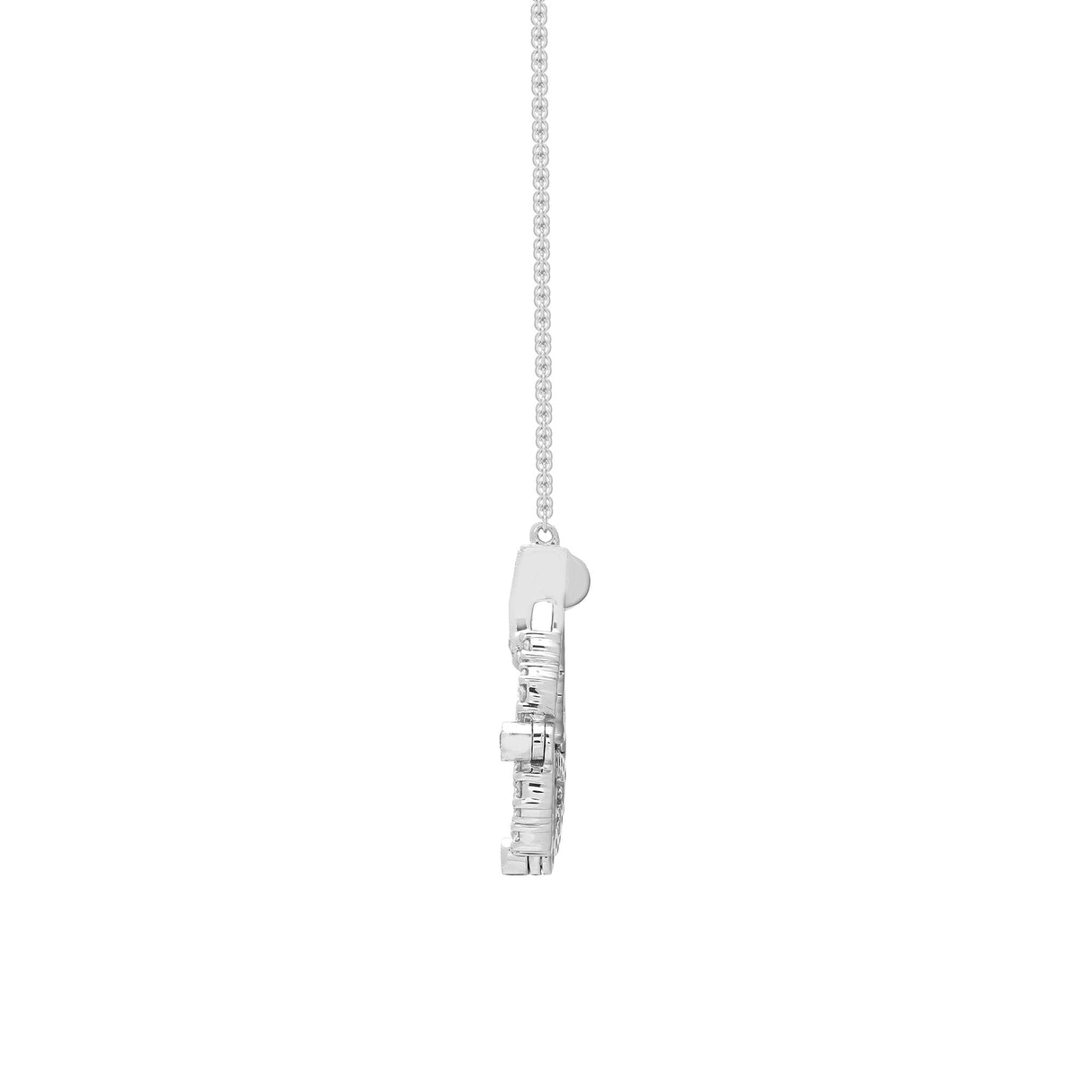 18ct White gold 0.45ct diamond Necklace 2 in 1 Flower Pendant & Chain