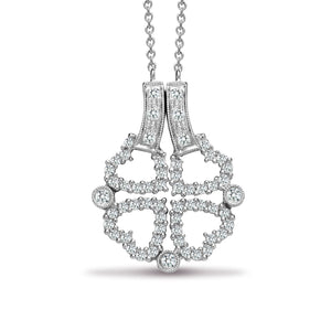 18ct White gold 0.45ct diamond Necklace 2 in 1 Flower Pendant & Chain