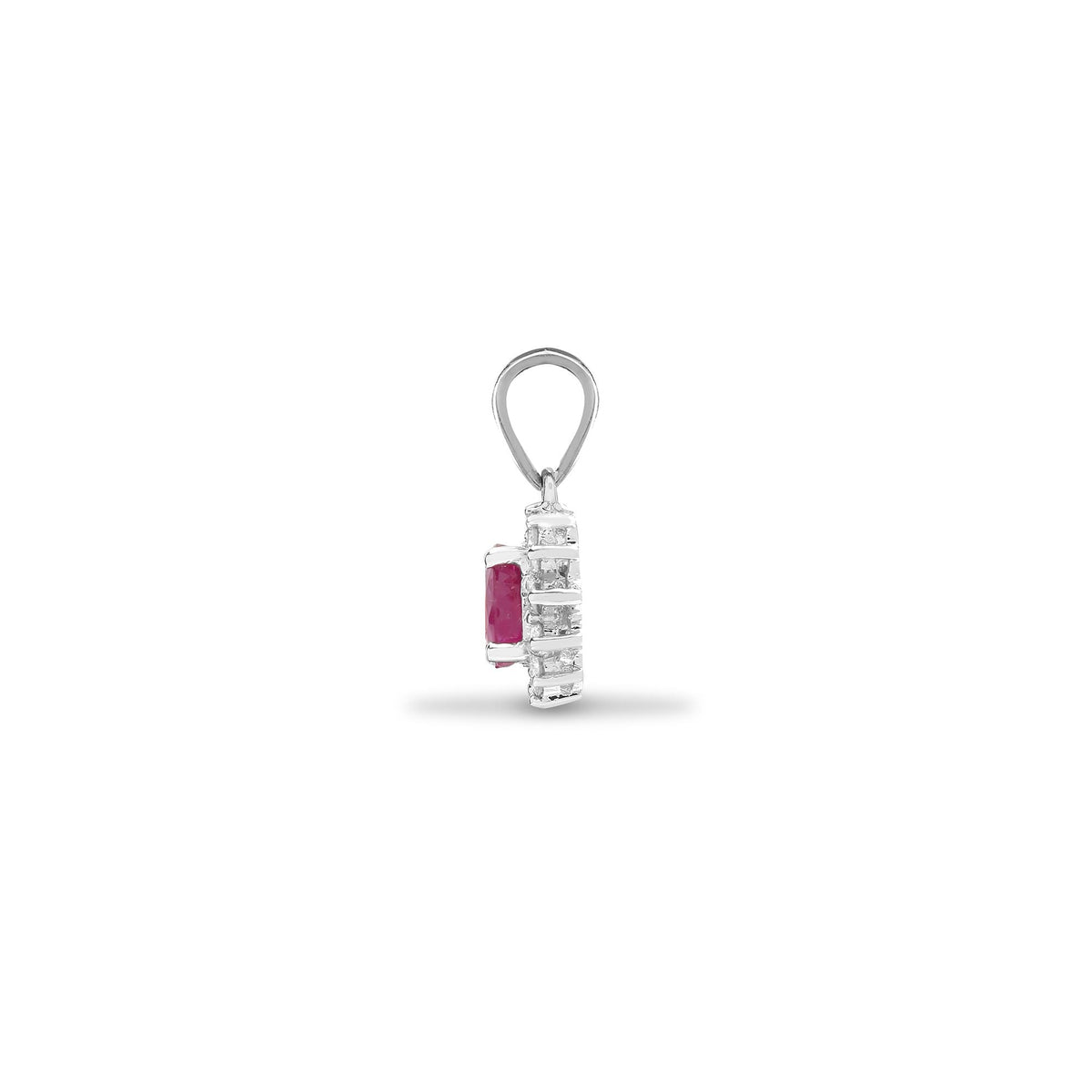 Pendentif en or blanc 18 carats, diamants et rubis