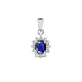 18ct White Gold Diamond And Sapphire Pendant