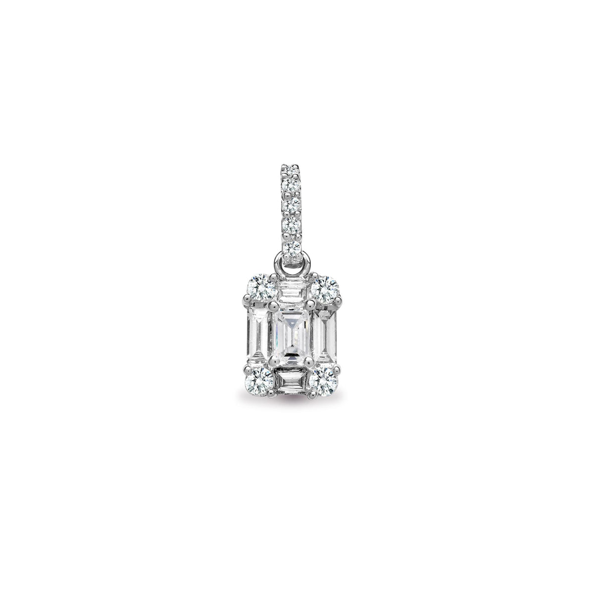 Pendentif en or blanc 18 carats serti de diamants