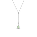 18ct White Gold Diamond And Green Amethyst Necklace