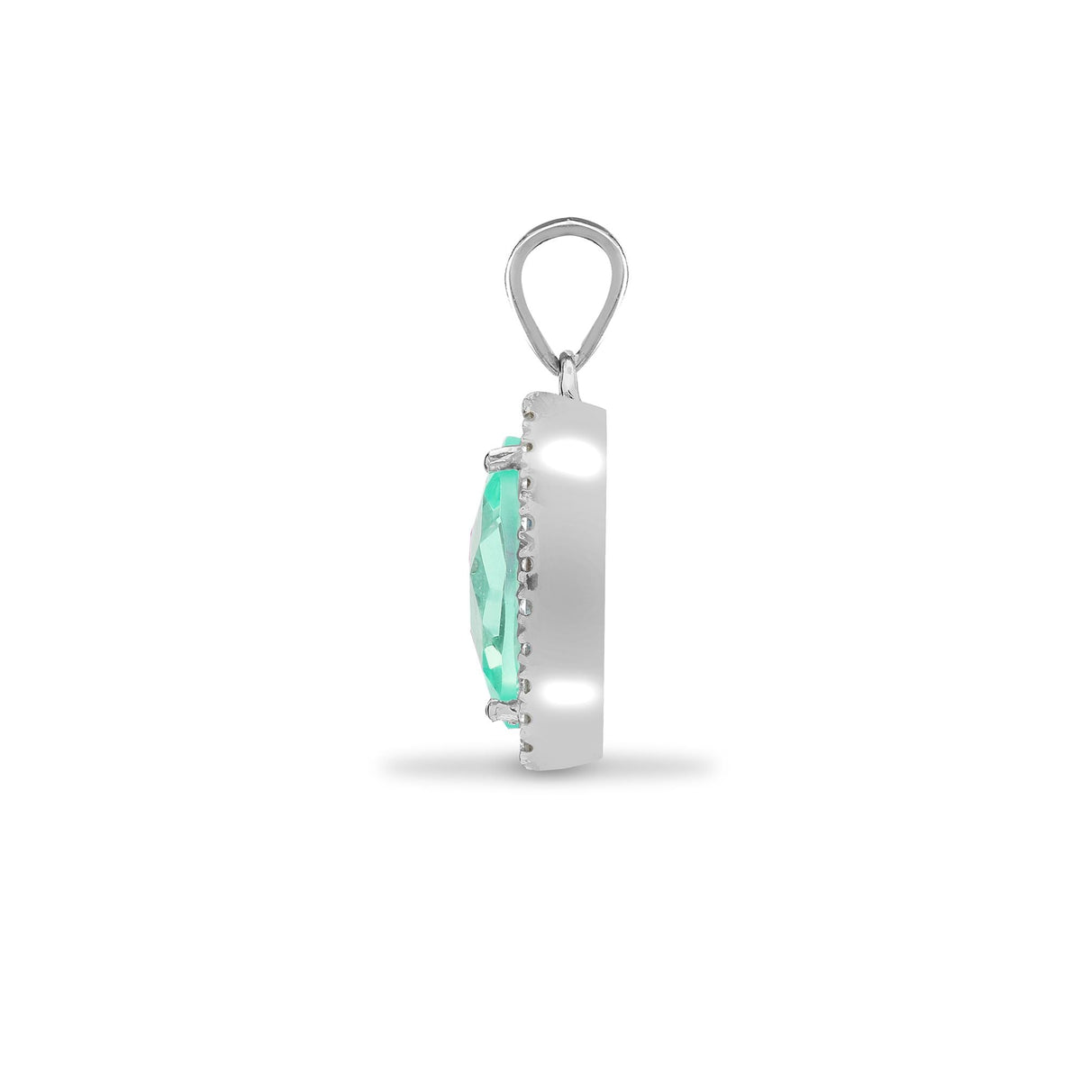 Pendentif en or blanc 18 carats, diamants et péridot