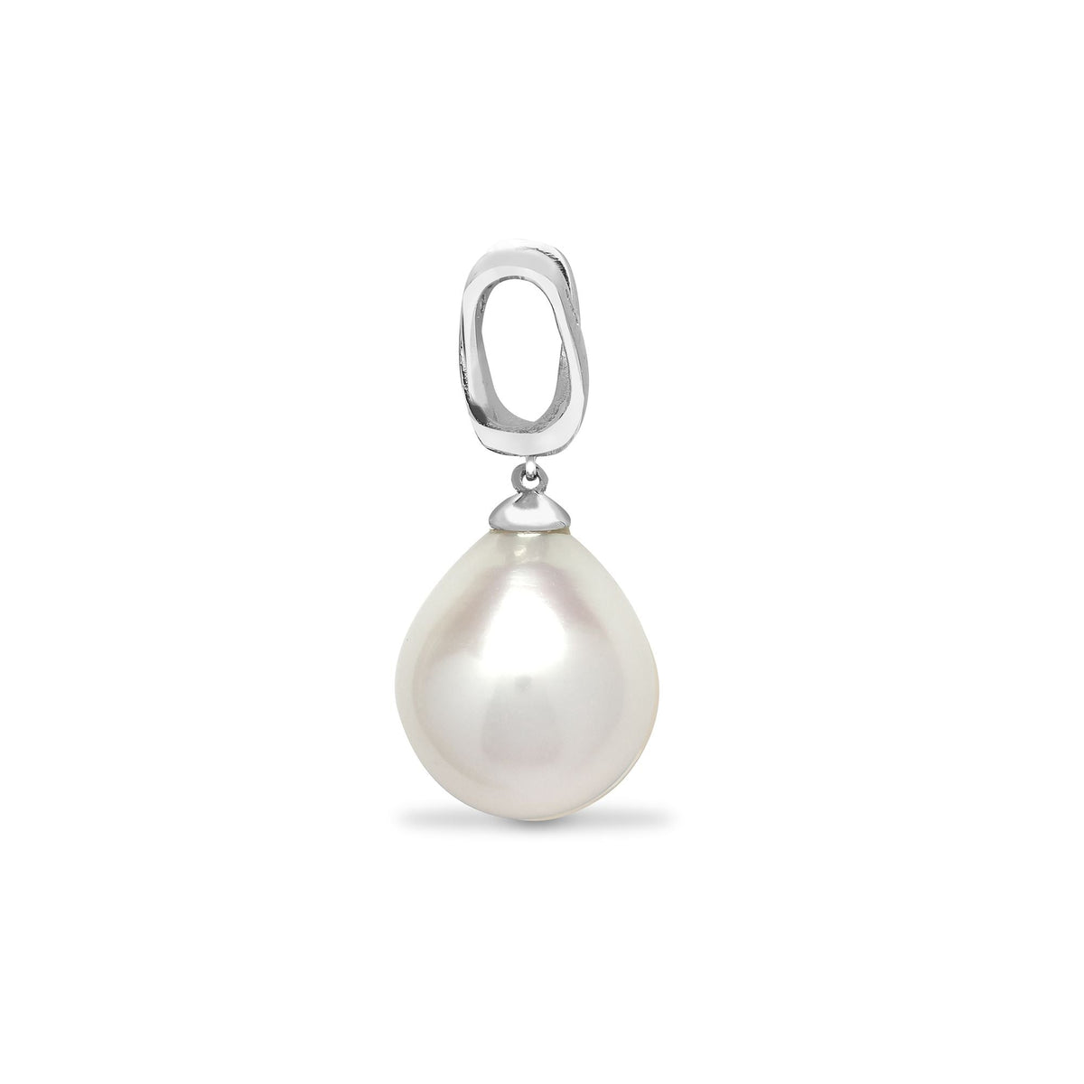 Pendentif en or blanc 18 carats, diamants et perles