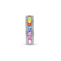 Pendentif en or blanc 18 carats, diamants et saphirs multicolores