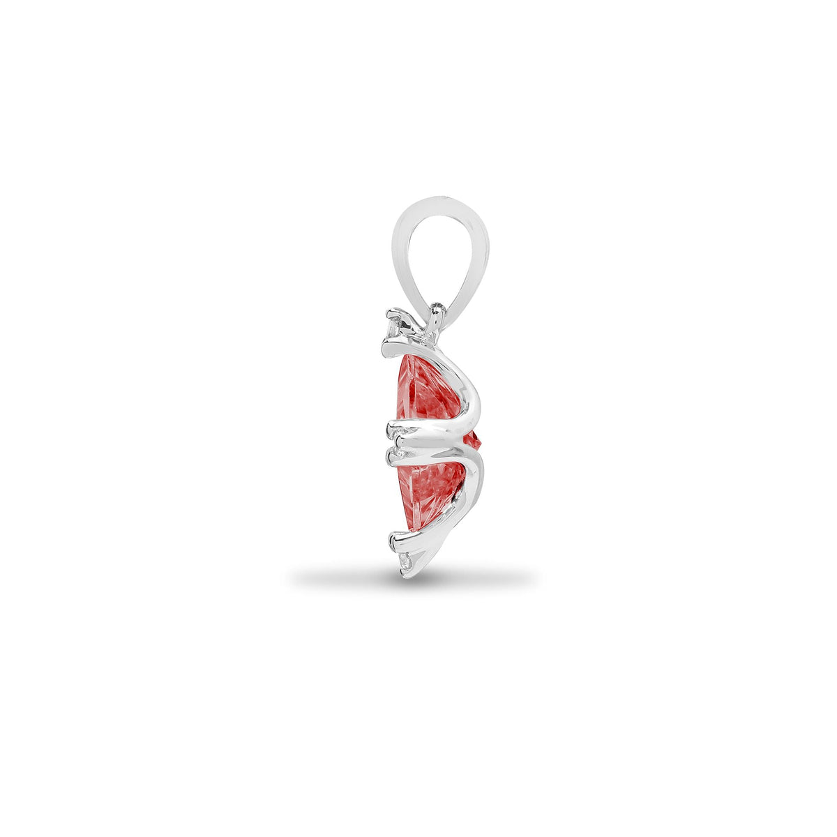 Pendentif en or blanc 18 carats, diamants et grenats