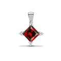 Pendentif en or blanc 18 carats, diamants et grenats