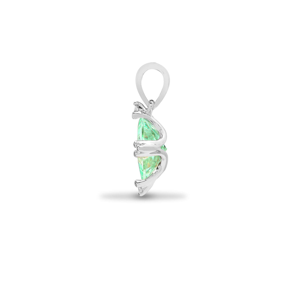 Pendentif en or blanc 18 carats, diamants et améthyste verte