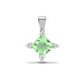 Pendentif en or blanc 18 carats, diamants et améthyste verte