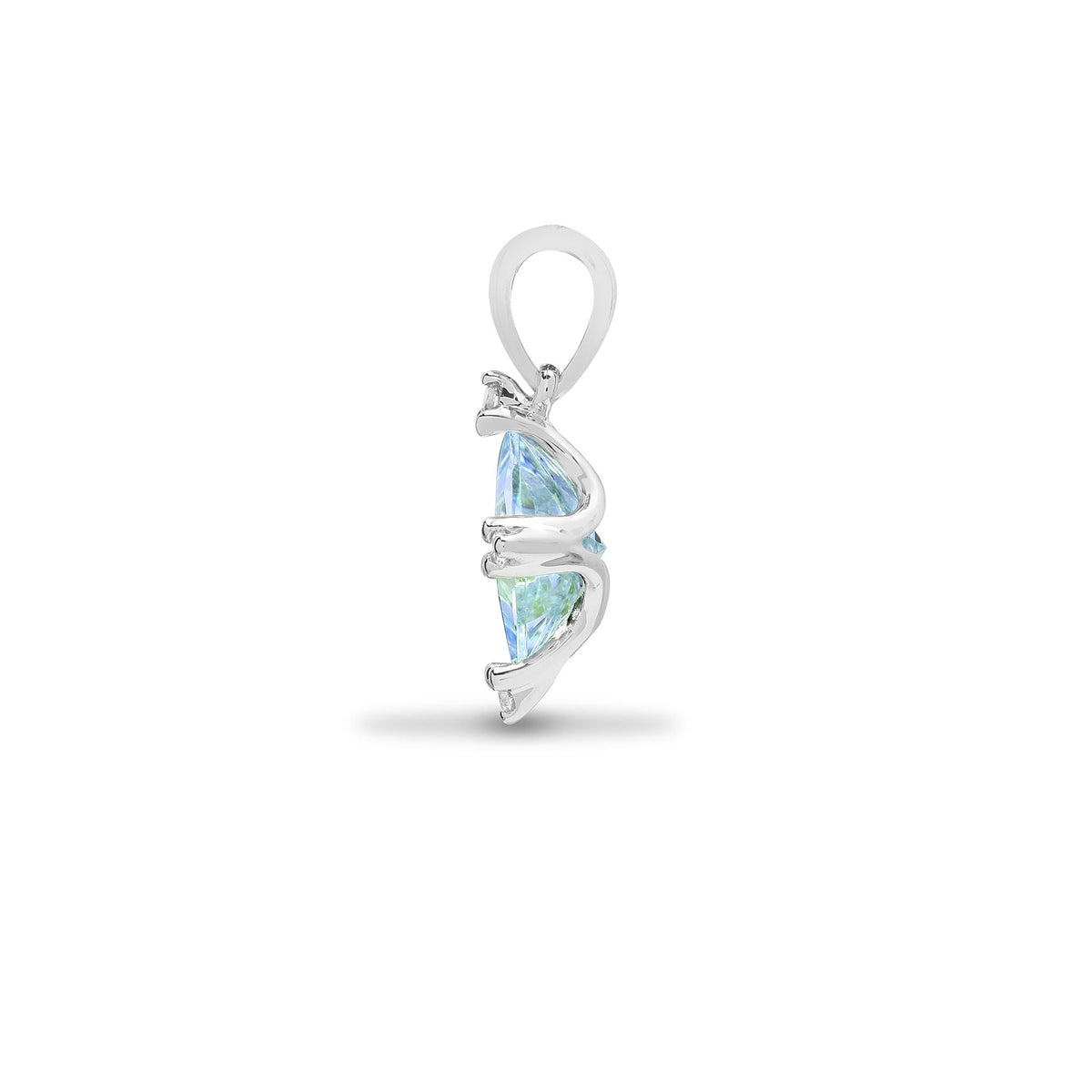 Pendentif en or blanc 18 carats, diamants et topaze bleue