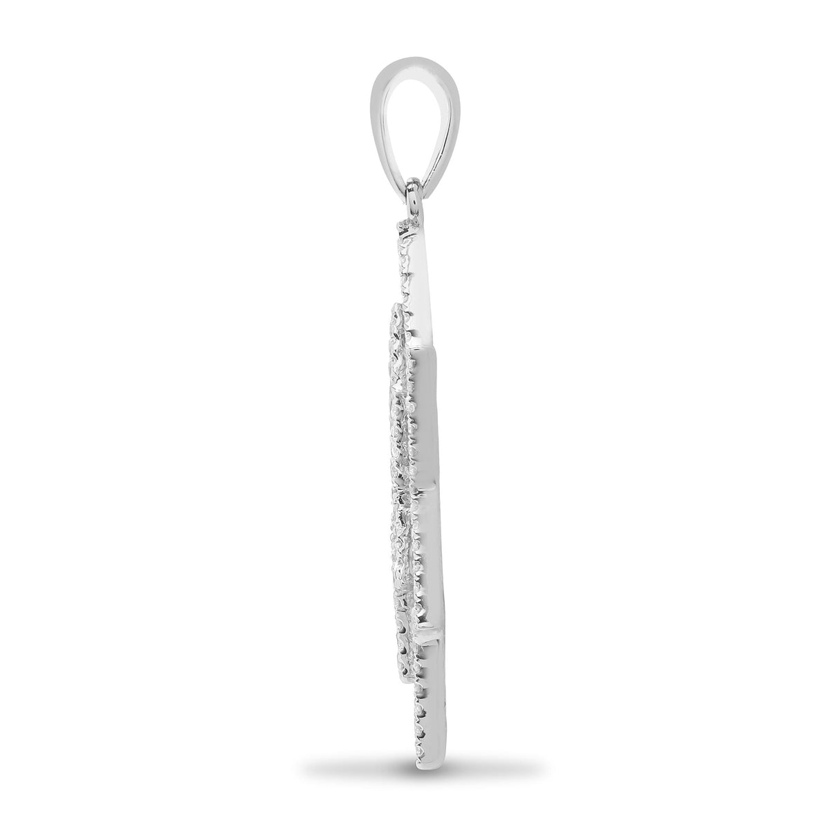 Pendentif Étoile de David en or blanc 18 carats et diamants (0,60 ct)