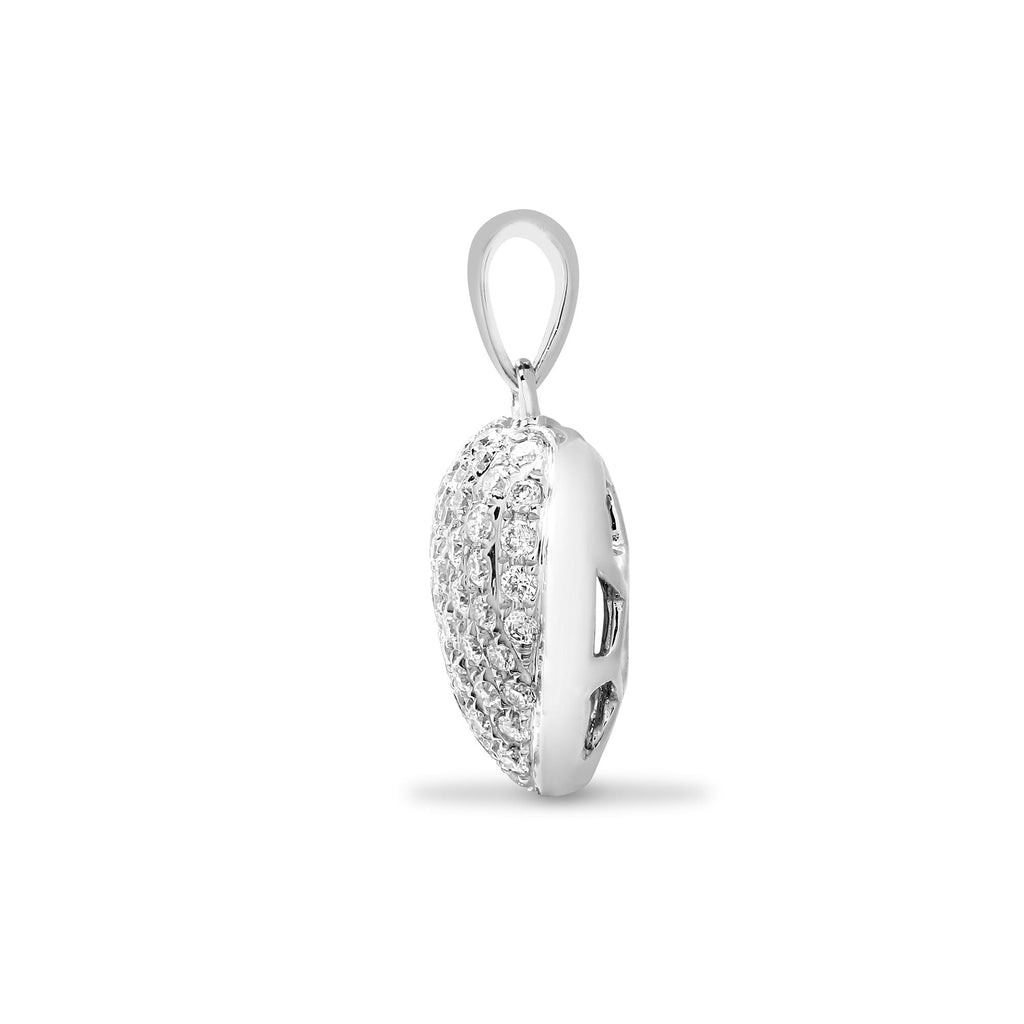 18ct White 0.35ct Diamond Pave Set Heart Pendant