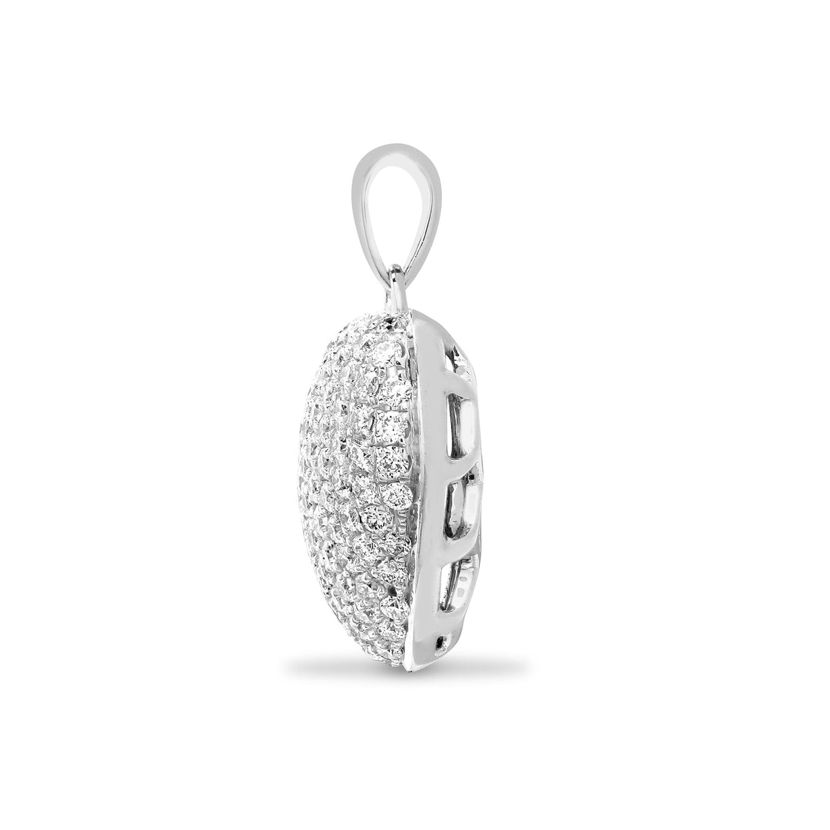 Pendentif cœur en or 18 carats serti pavé de diamants blancs (0,66 carat)