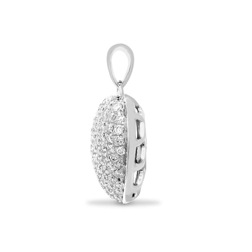 Pendentif cœur en or 18 carats serti pavé de diamants blancs (0,66 carat)