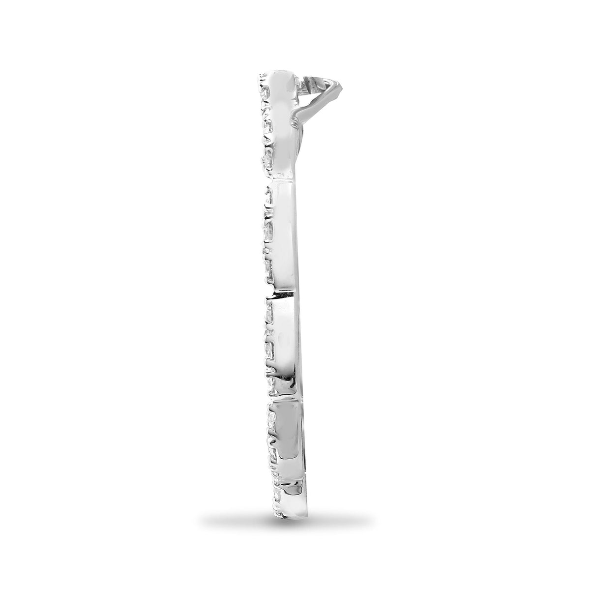 Pendentif rond en or 18 carats avec diamant blanc de 0,38 carat
