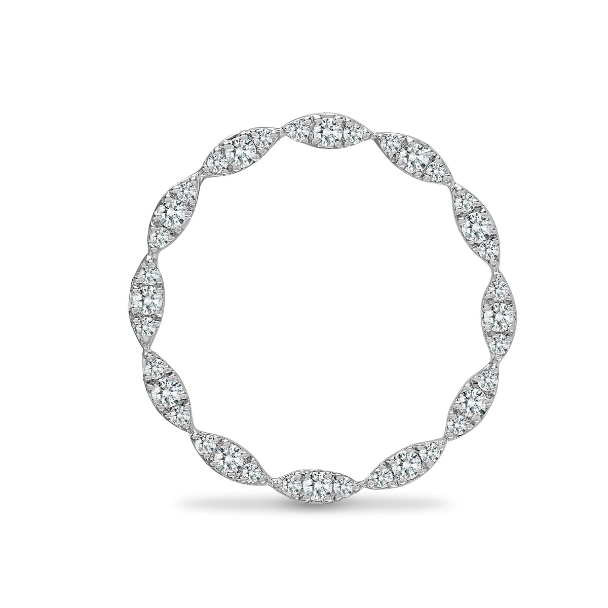 Pendentif rond en or 18 carats avec diamant blanc de 0,38 carat