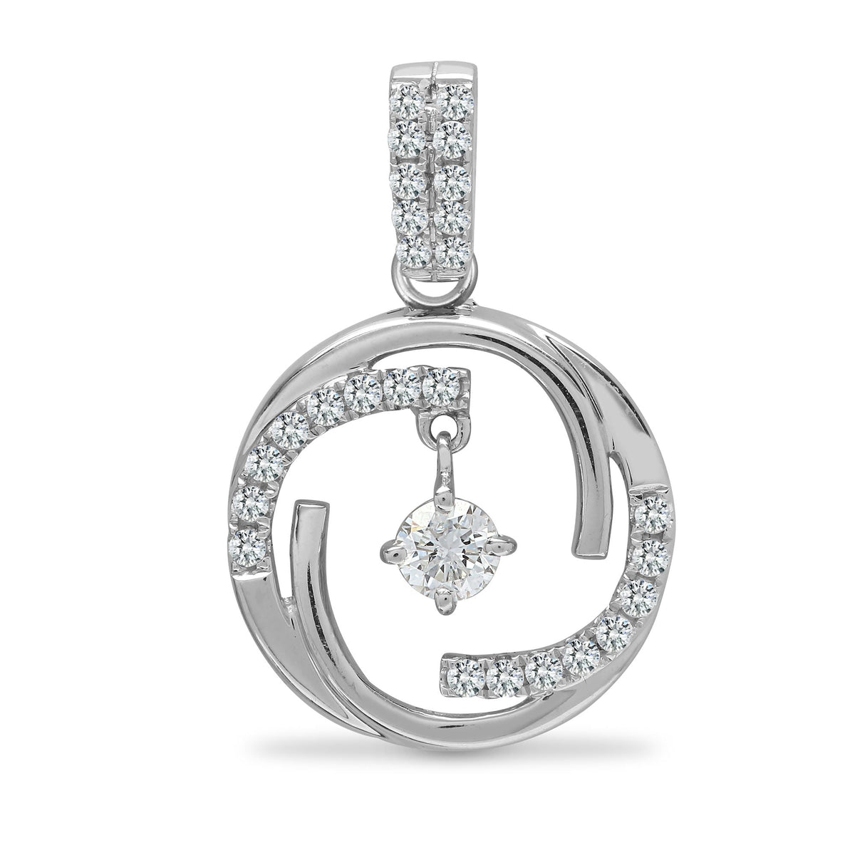 Pendentif en or 18 carats avec diamant blanc de 0,40 carat