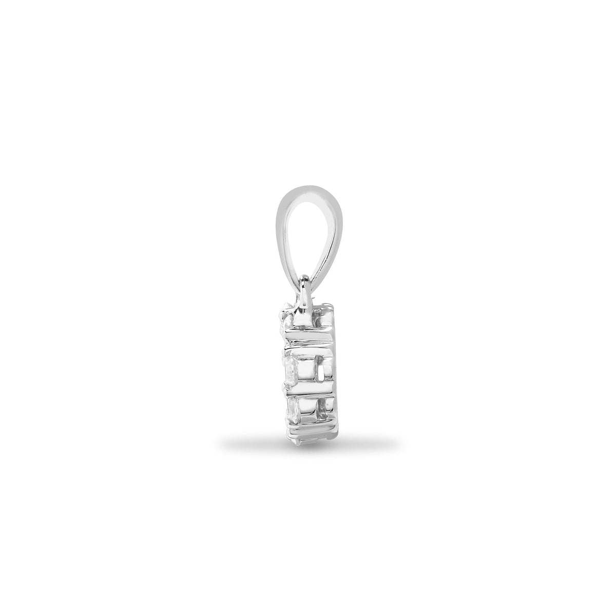Pendentif en diamant blanc 18 carats, taille ronde et princesse (0,30 carat).