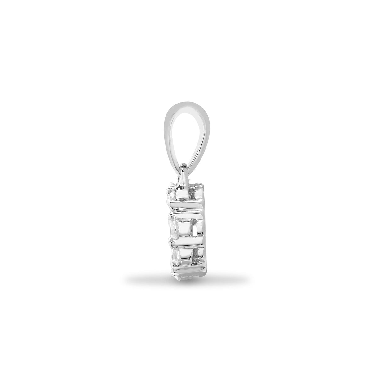 Pendentif en diamant blanc 18 carats, taille ronde et princesse (0,60 carat).