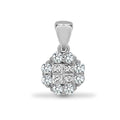 18ct White 1ct Round & Princess Cut Diamond Pendant