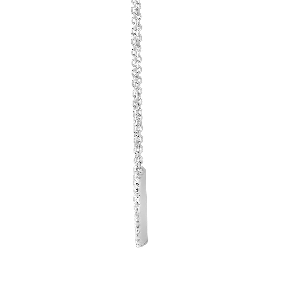 18ct White Gold 0.18ct Diamond Circle Pendant Necklace 18 inch Chain