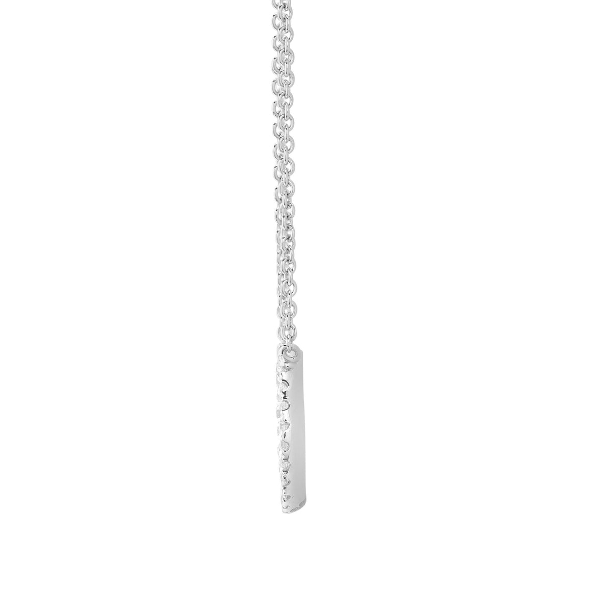 18ct White Gold 0.18ct Diamond Circle Pendant Necklace 18 inch Chain