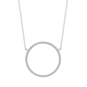 18ct White Gold 0.32ct Diamond Circle Of Life Necklace 18 inch Chain