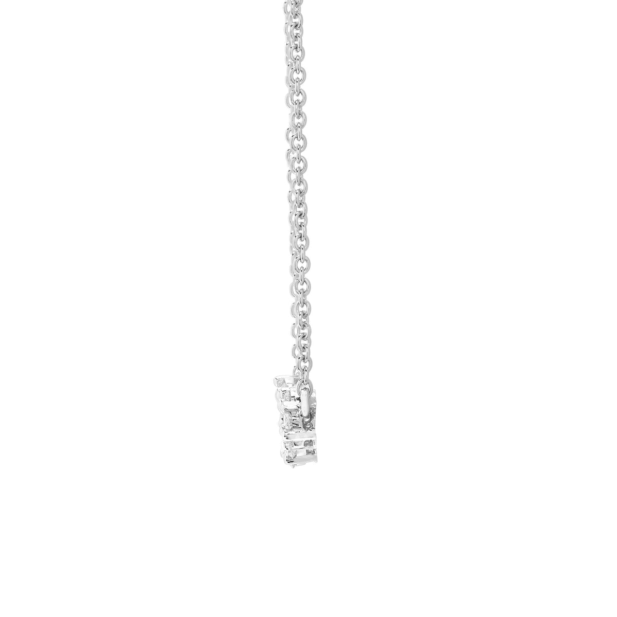 18ct White Gold 0.75ct Diamond Necklace Daisy Flower pendant 18" Chain